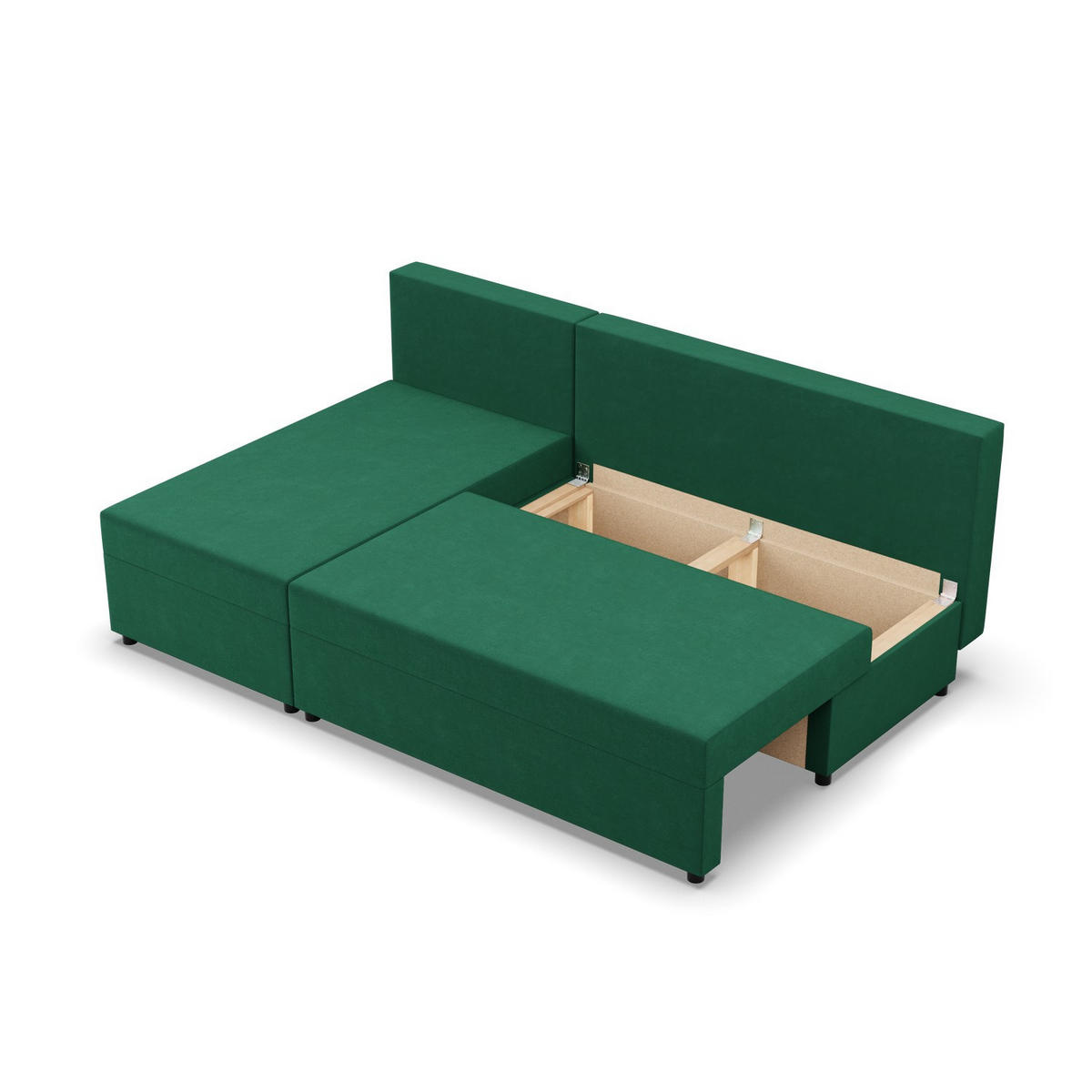 ECKSOFA MIT SCHLAFFUNKTION FERMO BONELL Grün - Grün, Textil (137/201cm) - Mebligo