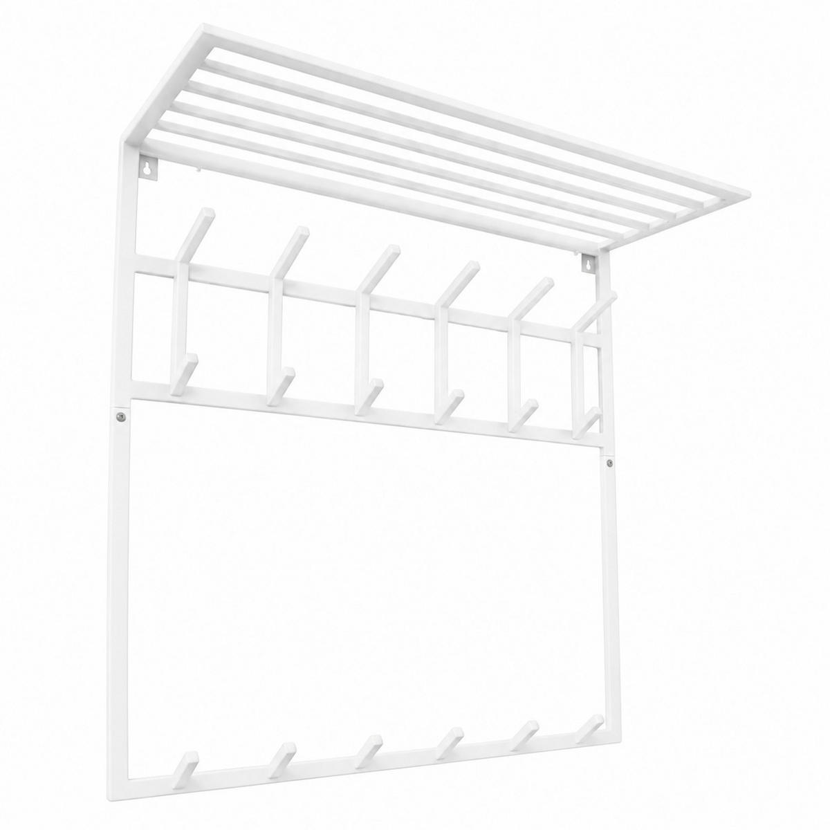 KLEIDERABLAGE Jaimy - Weiß, Metall (80/35/30cm) - LOFT42