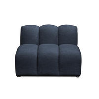 SOFAELEMENT Chenille Stoff Blau - Blau/Schwarz, Holzwerkstoff/Kunststoff (90/70/89cm) - Makamii