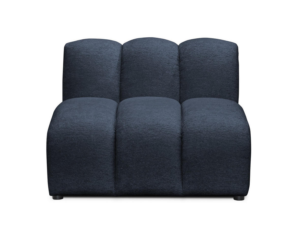 SOFAELEMENT Chenille Stoff Blau - Blau/Schwarz, Holzwerkstoff/Kunststoff (90/70/89cm) - Makamii