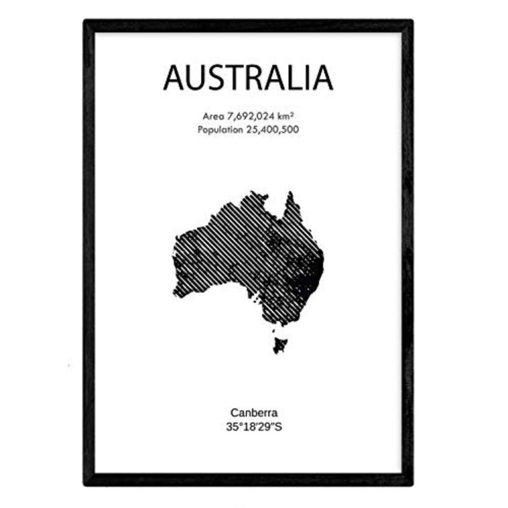 POSTER Länder & Kontinente Australien A3 Rahmenlos - Klar, Papier (29.7/5/42cm) - Nacnic