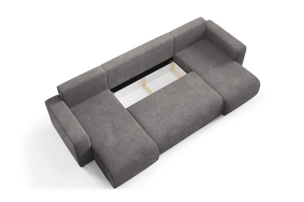 WOHNLANDSCHAFT mit Schlaffunktion Grau Anthrazit - Anthrazit, Textil (318/88/145cm) - Furnisell