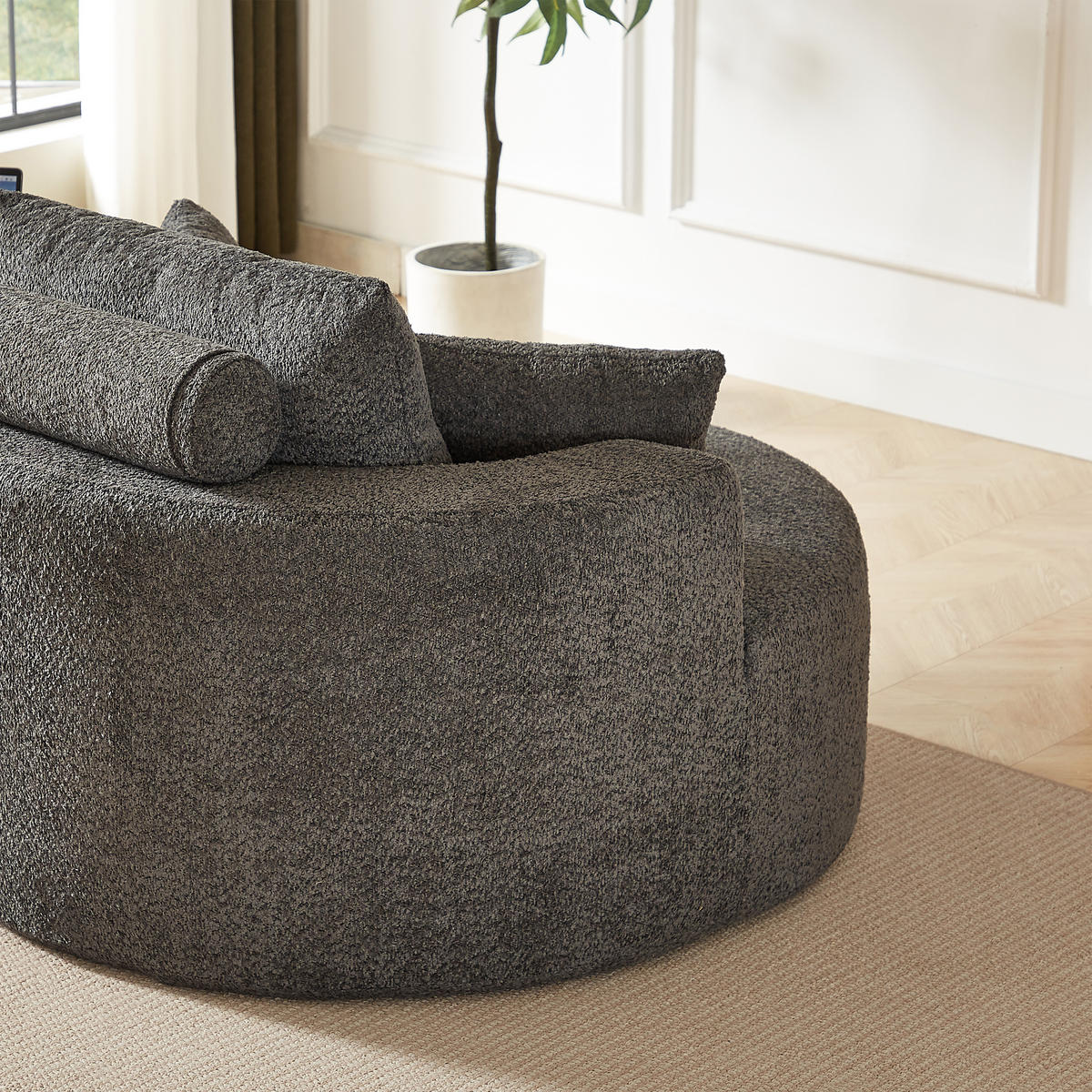 SESSEL DE-34509 Chenille-Stoff Grau - Grau, Textil (127/82/127cm) - ComfortXL