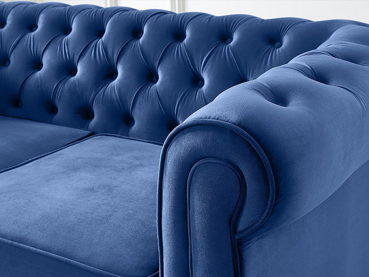 SOFA 2-Sitzer - Samt - Dunkelblau - CHESTERFIELD - Blau, Textil (168/72/88cm) - Vente-Unique