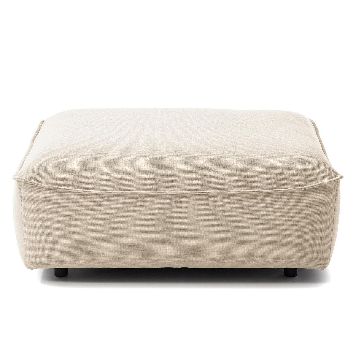 POLSTERHOCKER - Beige/Schwarz, Holz/Kunststoff (103/42/90cm) - home24