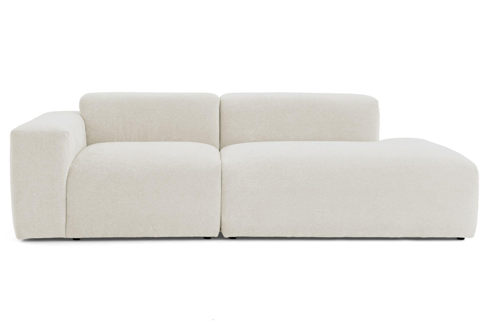 3-SITZER modulares Sofa HEAVEN SET 1 Rechts, Breite 255 cm Webstoff Weiß - Schwarz/Weiß, Holz/Kunststoff (102/71/255cm) - Muffo