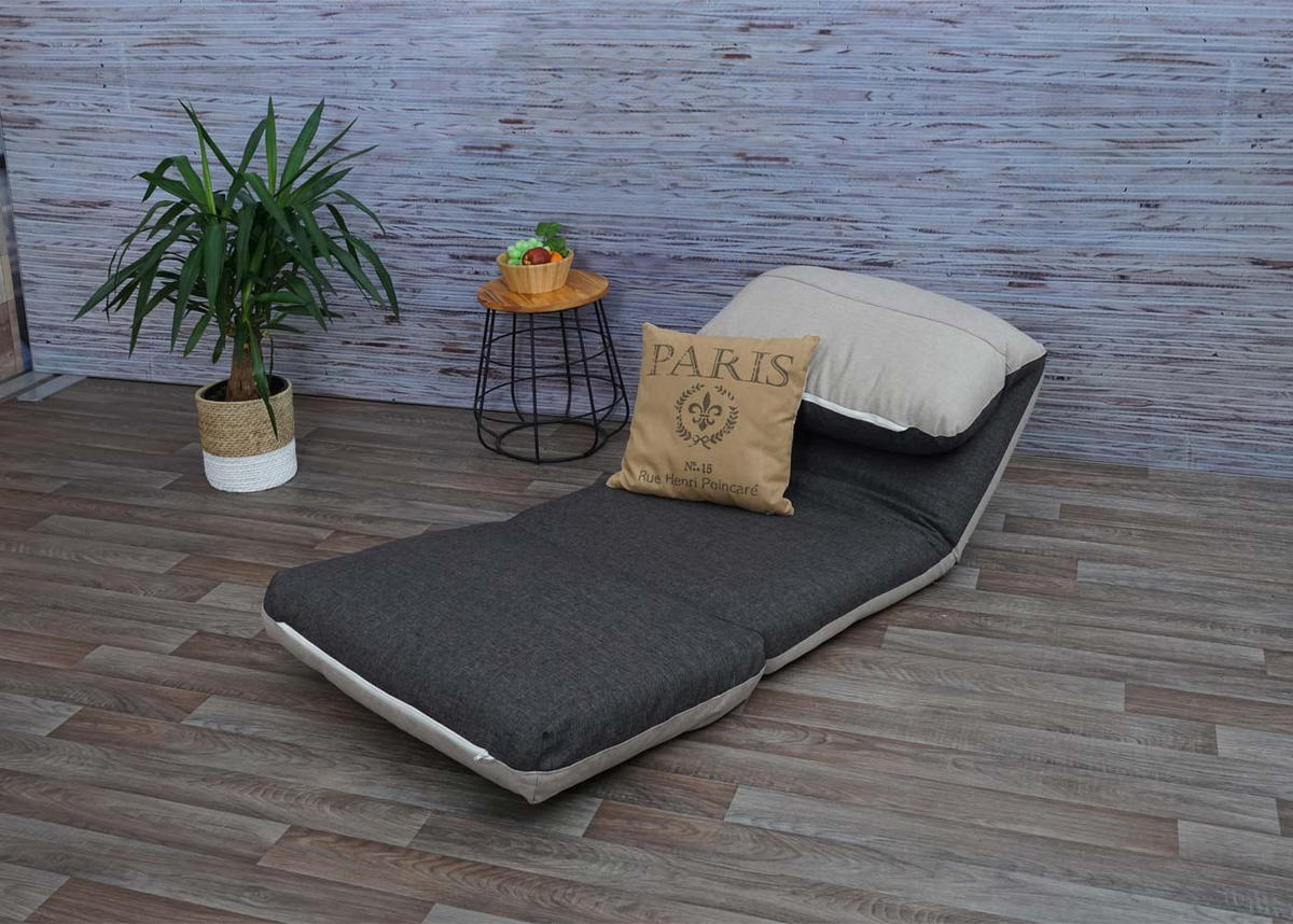 SCHLAFSESSEL Anthrazit, Hellgrau - Anthrazit/Hellgrau, Textil (75/60/75cm) - MCW