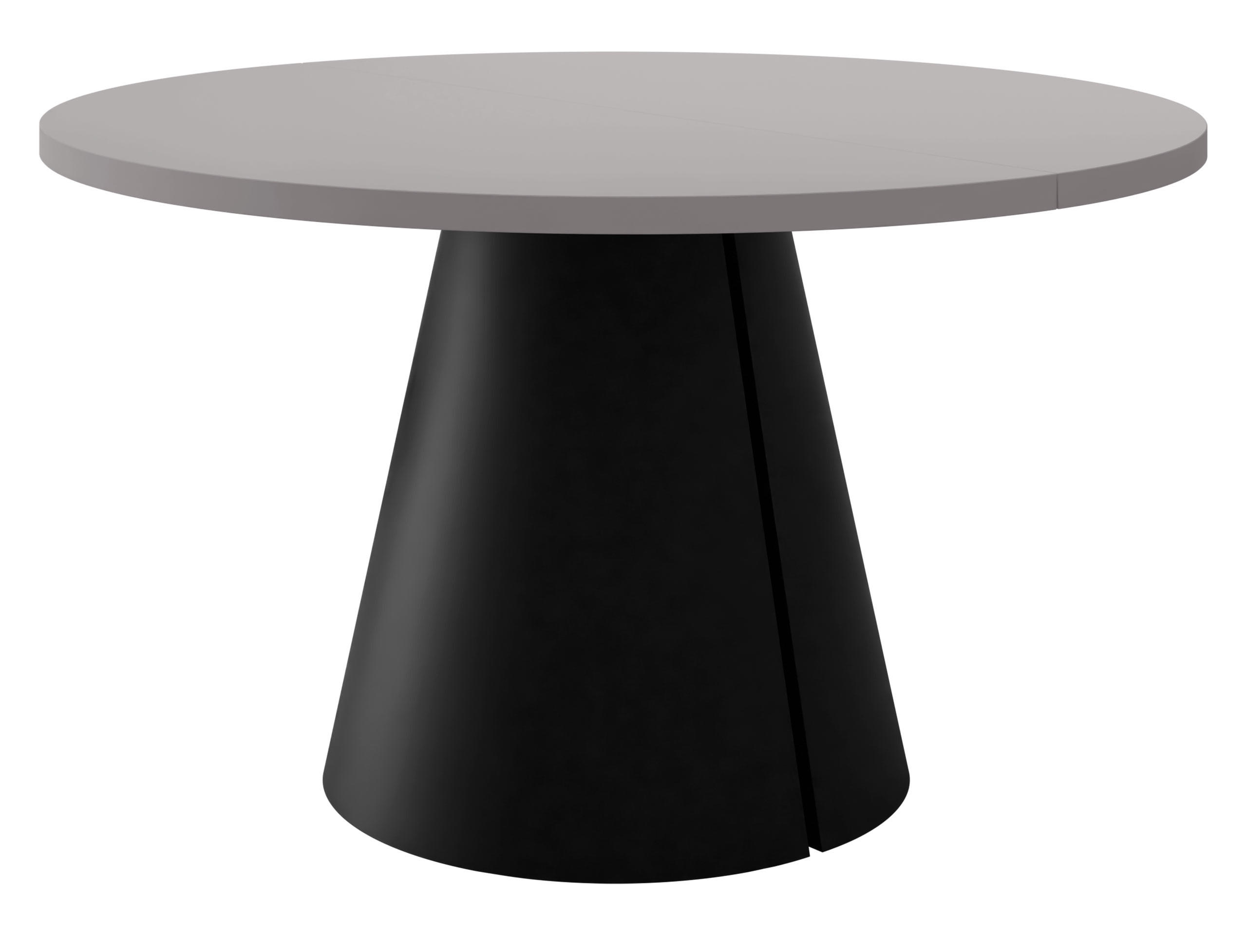 ESSTISCH Calma 120 - Hellgrau/Schwarz, Holzwerkstoff/Metall (120/120/76cm) - MIRJAN24