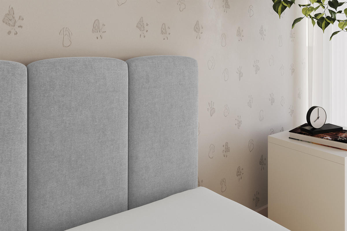 EINZELLBETT Jugendbett mit Bettkasten, Links - DEXY 90x200 Grau - Hellgrau, Holzwerkstoff/Textil (90/200cm) - ALTDECOR