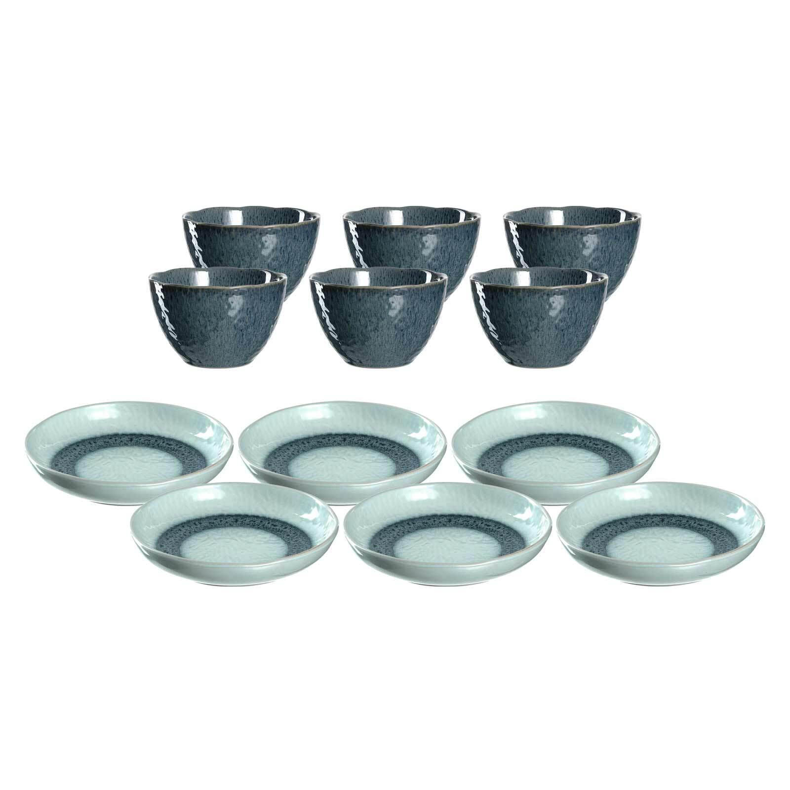 TELLERSET Matera blau 12er Set - Blau, Keramik (1/1/1cm) - Leonardo Living