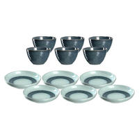 TELLERSET Matera blau 12er Set - Blau, Keramik (1/1/1cm) - Leonardo Living