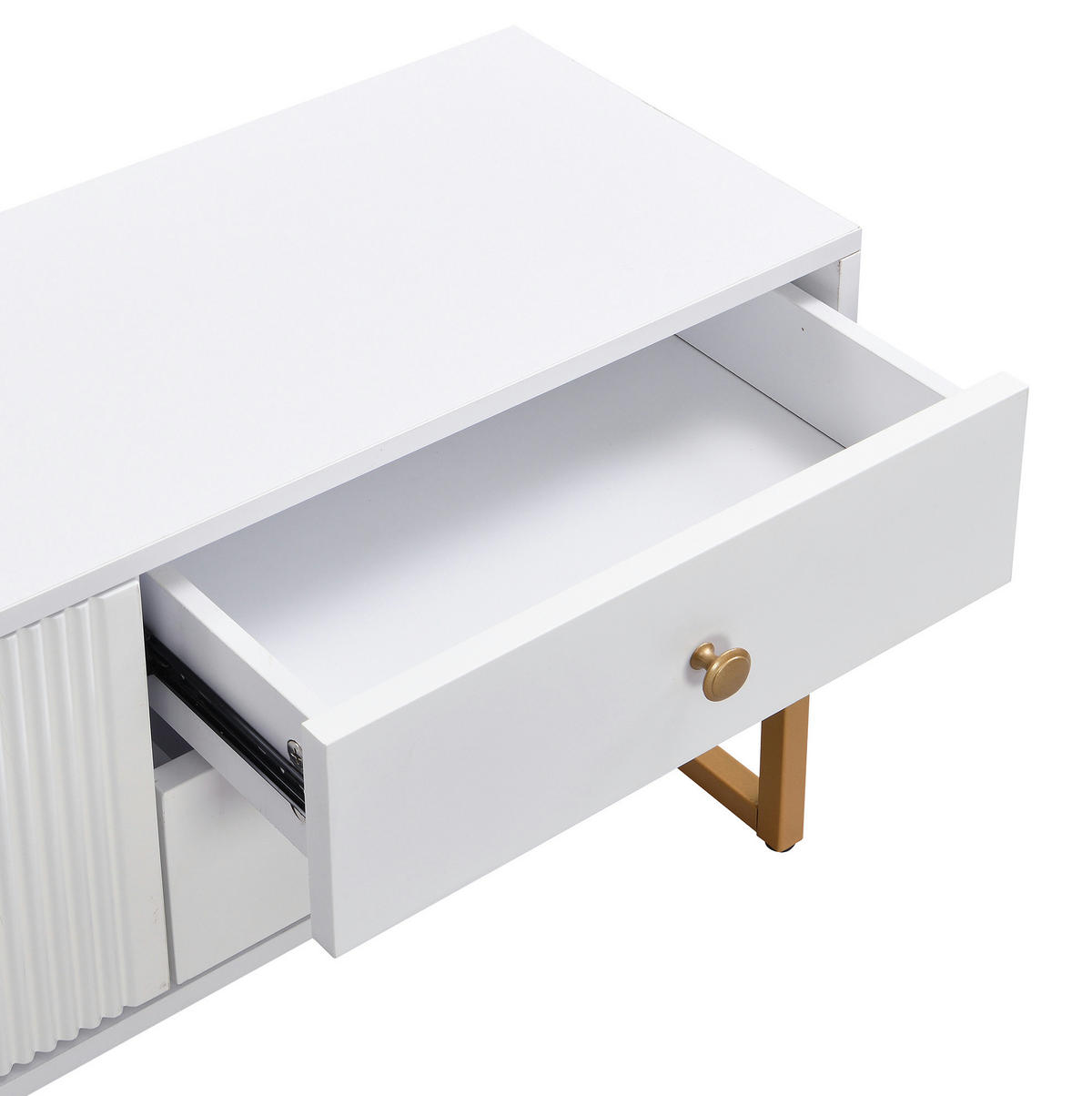 TV-LOWBOARD aus MDF 175x30x46 cm Weiß mit 4 Schubladen und 2 Türen - Weiß, Holzwerkstoff (175/46/30cm) - IVMEU