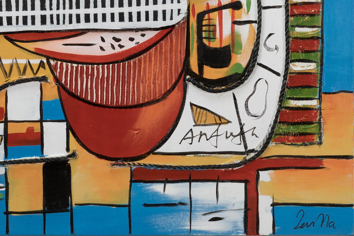 RUČNE MAĽOVANÝ AKRYLOVÝ OBRAZ 80/80 cm, viacfarebný, abstraktný dekoratívny motív - viacfarebná, drevo/textil (80/80cm) - KUNSTLOFT