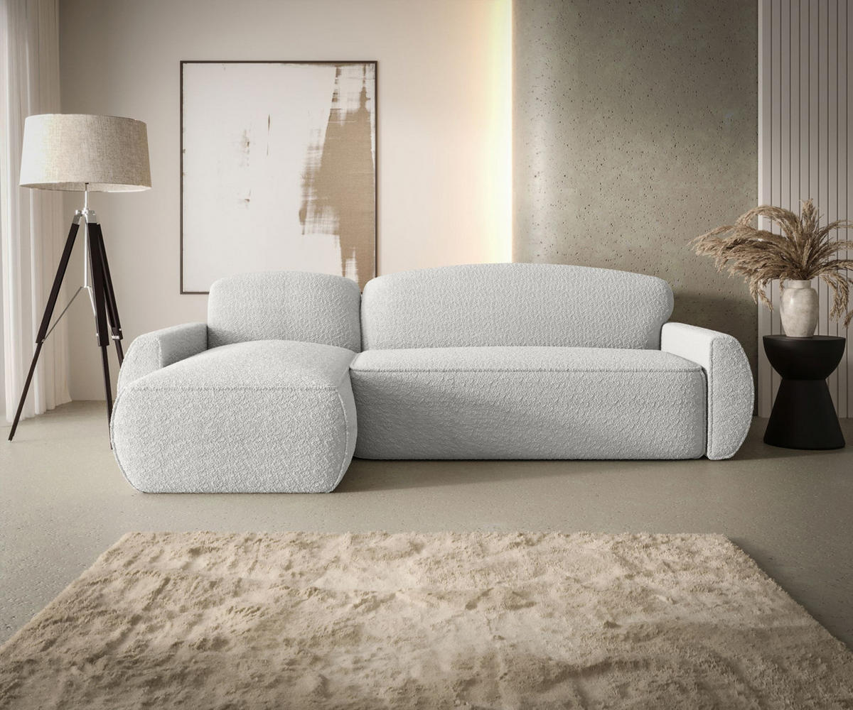 ECKSOFA mit Schlaffunktion LUCAS Quelle 01 Links - Weiß, Textil (240/145cm) - Bedante