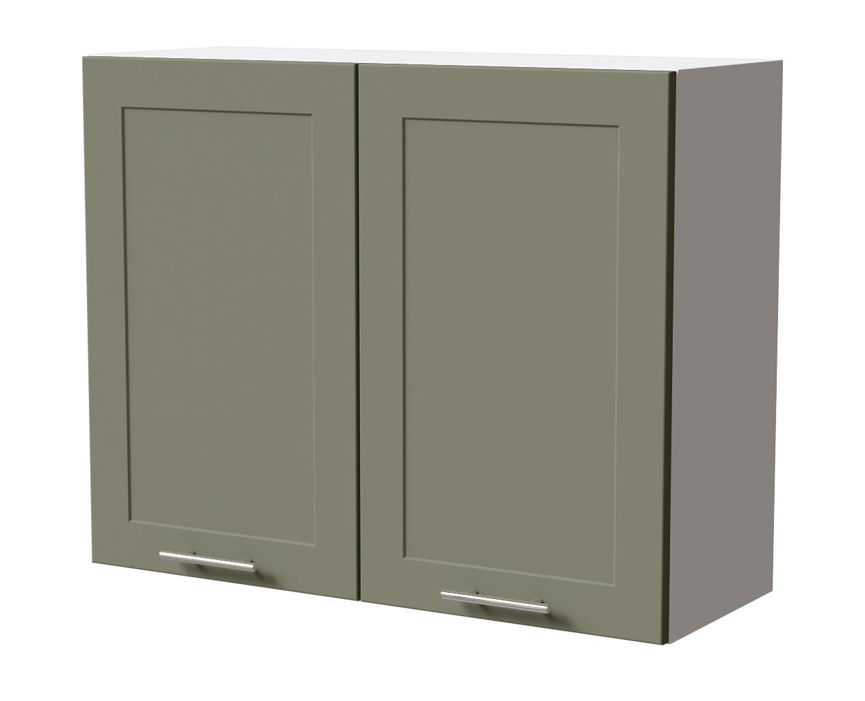 HÄNGESCHRANK Oslo W3/90 Weiß / Reed Green Matt 90 / 32,5 / 72cm - Weiß/Grün, Holz/Holzwerkstoff (90/72/32.5cm) - Feldmann-Wohnen
