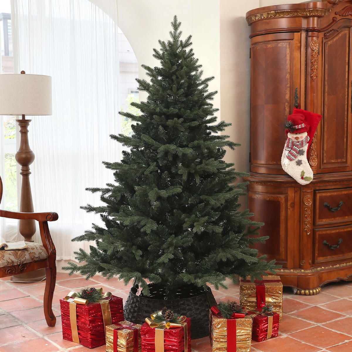 WEIHNACHTSBAUM Kunststoff Stahl Grün - Grün, Kunststoff (180cm) - HOMCOM