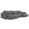 WOHNLANDSCHAFT Strukturstoff Stoff Grau - Dunkelgrau/Schwarz, Kunststoff/Textil (340/82/149cm) - Makamii