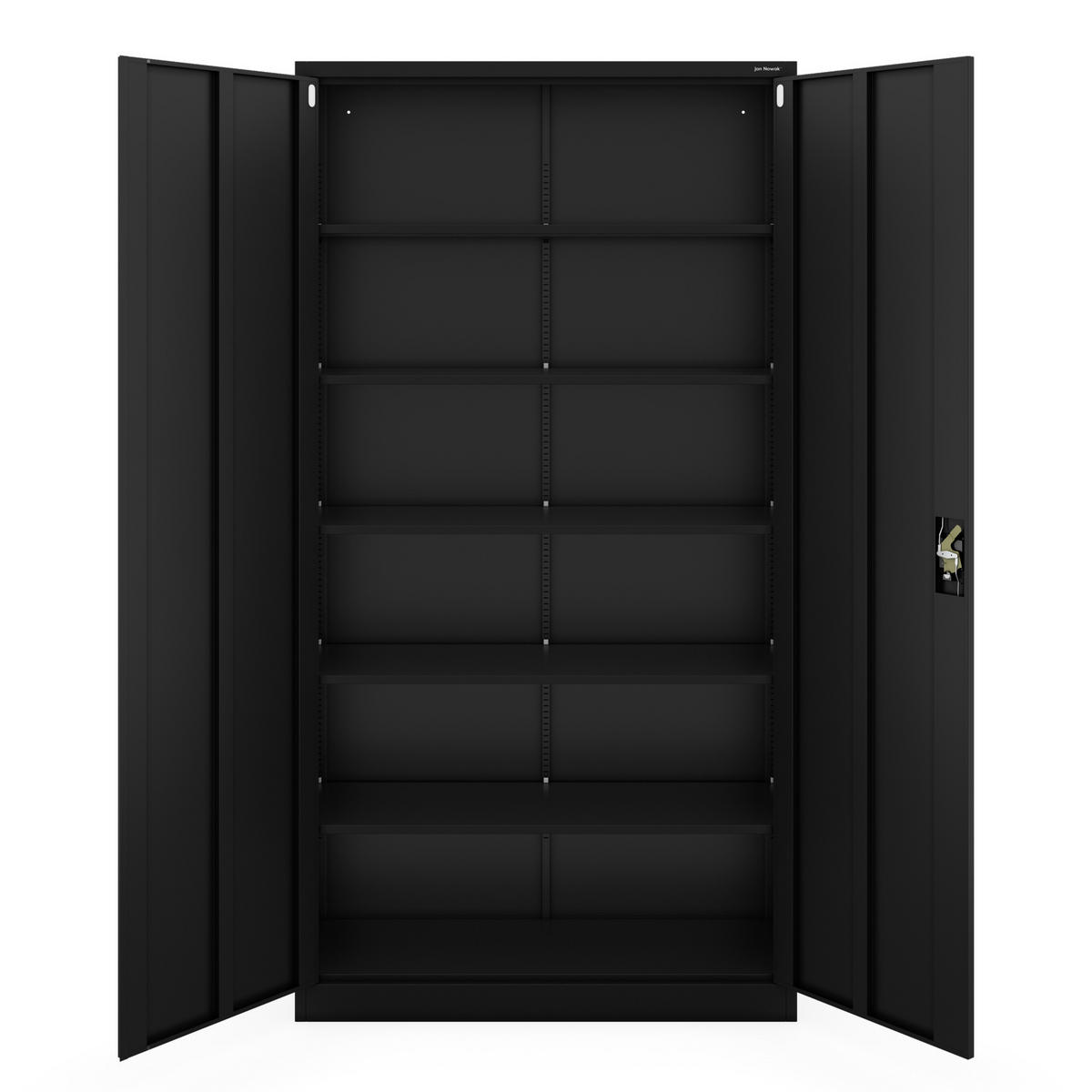 AKTENSCHRANK Jan II 220 - Schwarz, Metall (115/220/40cm) - Jan Nowak