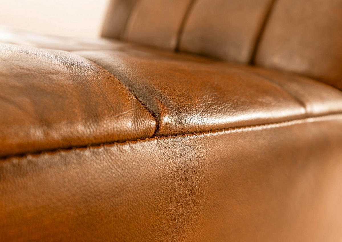 SESSEL Echtleder 64x76x83 cognac IRON LABEL #13 - Braun, Leder (64/83/76cm) - Massivmoebel24