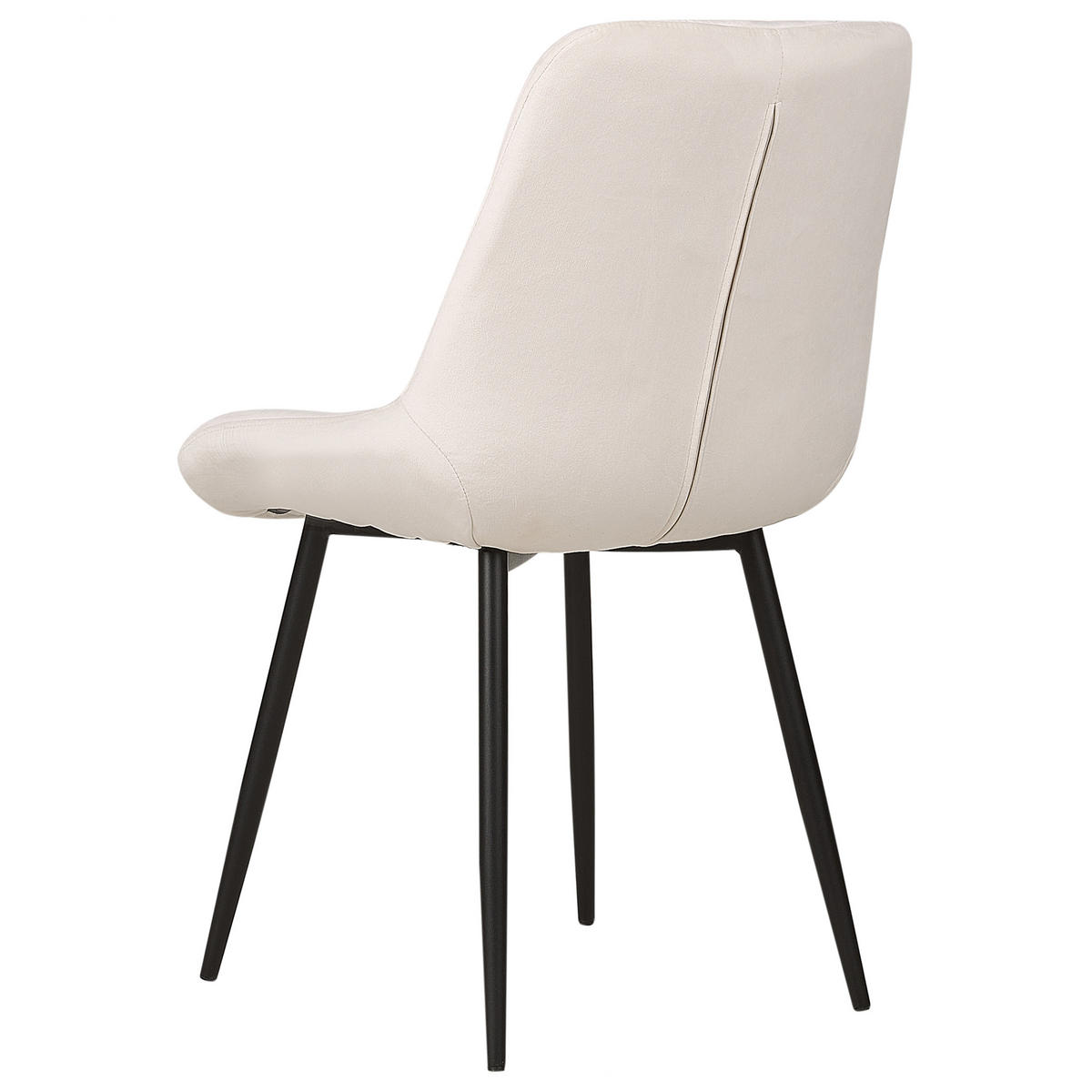 ESSZIMMERSTUHL 2er-Set Samtstoff cremeweiß Melrose - Schwarz/Weiß, Textil (55/85/61cm) - Beliani