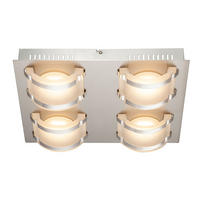 LED DECKENLEUCHTE Nelda Silber Nickel matt Chrom - Silberfarben, Glas (33.5/28.5/7.5cm) - Globo Lighting