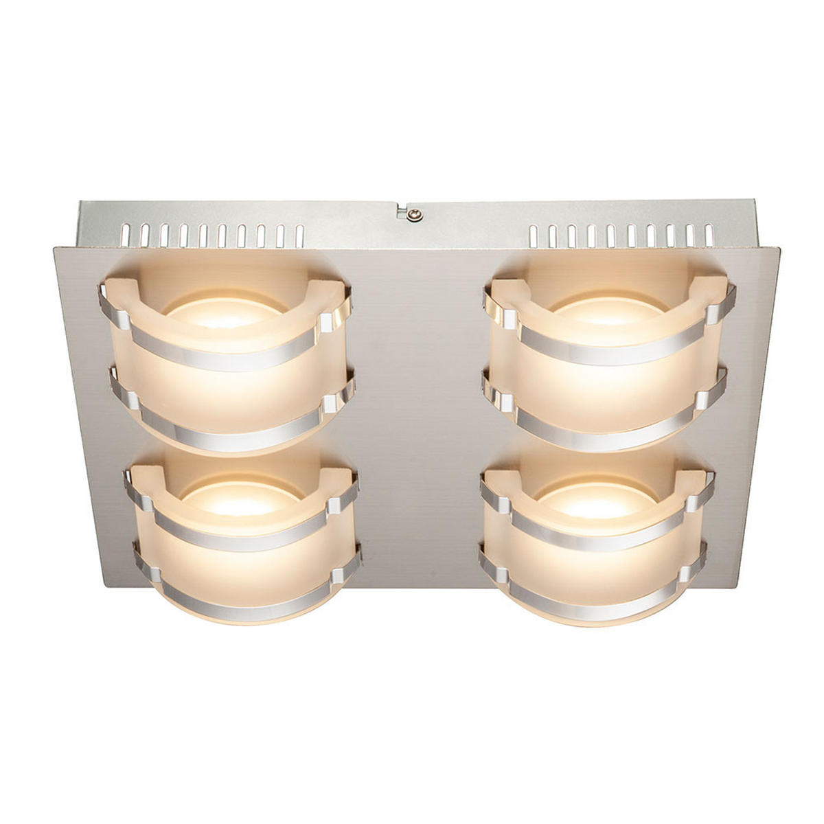 LED DECKENLEUCHTE Nelda Silber Nickel matt Chrom - Silberfarben, Glas (33.5/28.5/7.5cm) - Globo Lighting