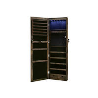 SCHMUCKSCHRANK GANZKÖRPERSPIEGEL - Braun, Holzwerkstoff (10/37cm) - Hansiro
