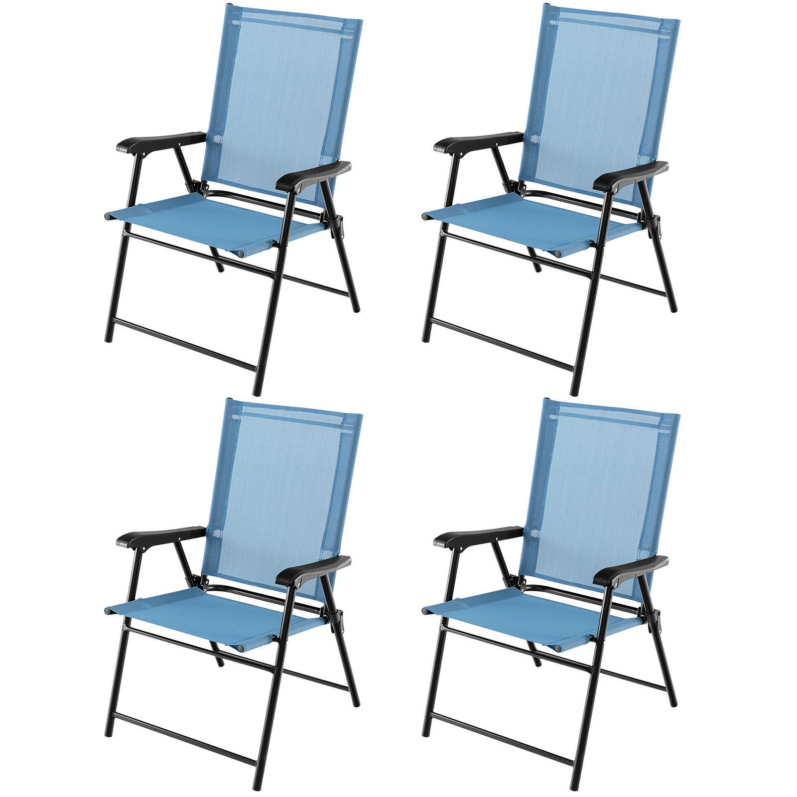 COSTWAY TERASOVÁ ŽIDLE Modrá (4dílná)
