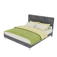 POLSTERBETT 160/200 cm DE-32951 mit hohem Kopfteil und Matratze Grau - Grau, Metall (160/200cm) - ComfortXL
