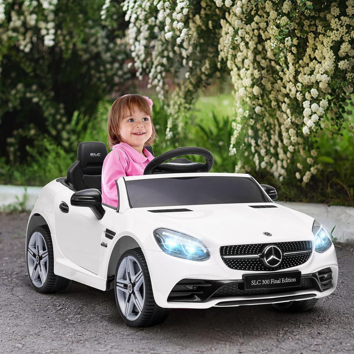 KINDER ELEKTROAUTO, Schwarz/Rot/Weiß, Kunststoff+ Metall - Weiß, Metall (107/62.5/44cm) - AIYAPLAY