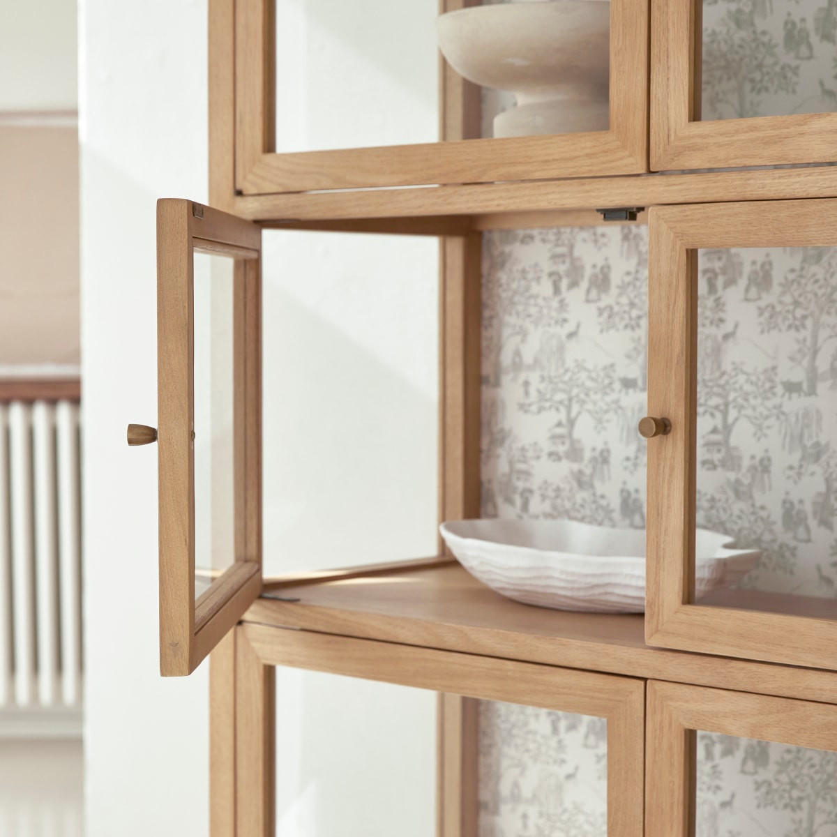 VITRINENSCHRANK Tana Natur aus Eiche - Naturfarben, Holz (160/160/40cm) - Tikamoon