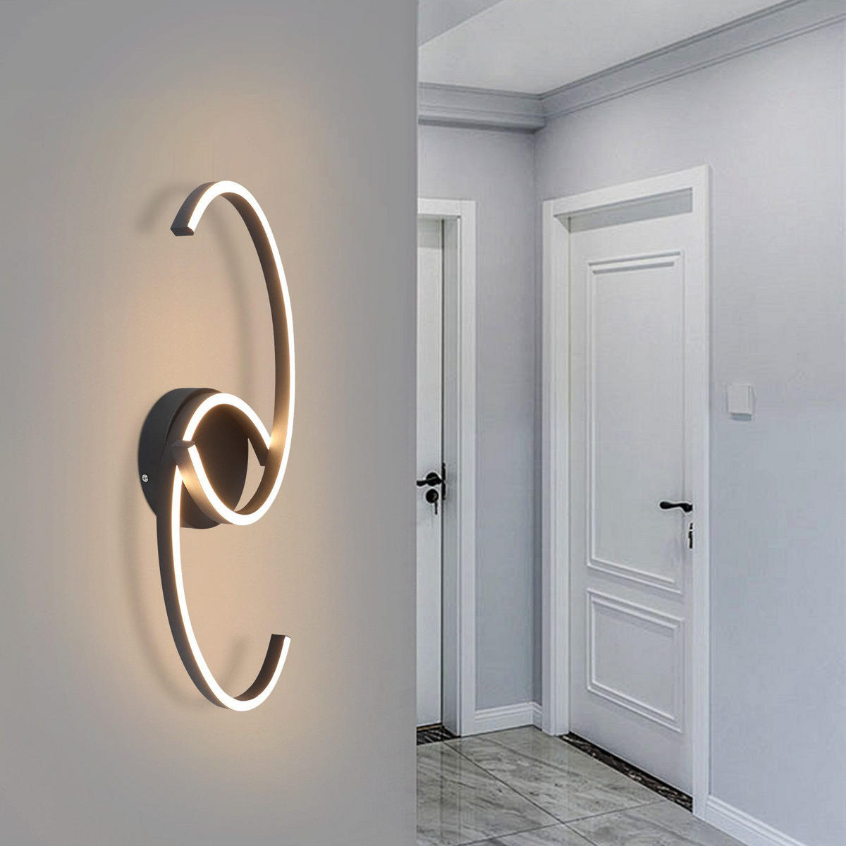 LED-DECKENLEUCHTE Lapp 23/61.6/7cm - Schwarz, Metall (61.6/23/7cm) - Nettlife