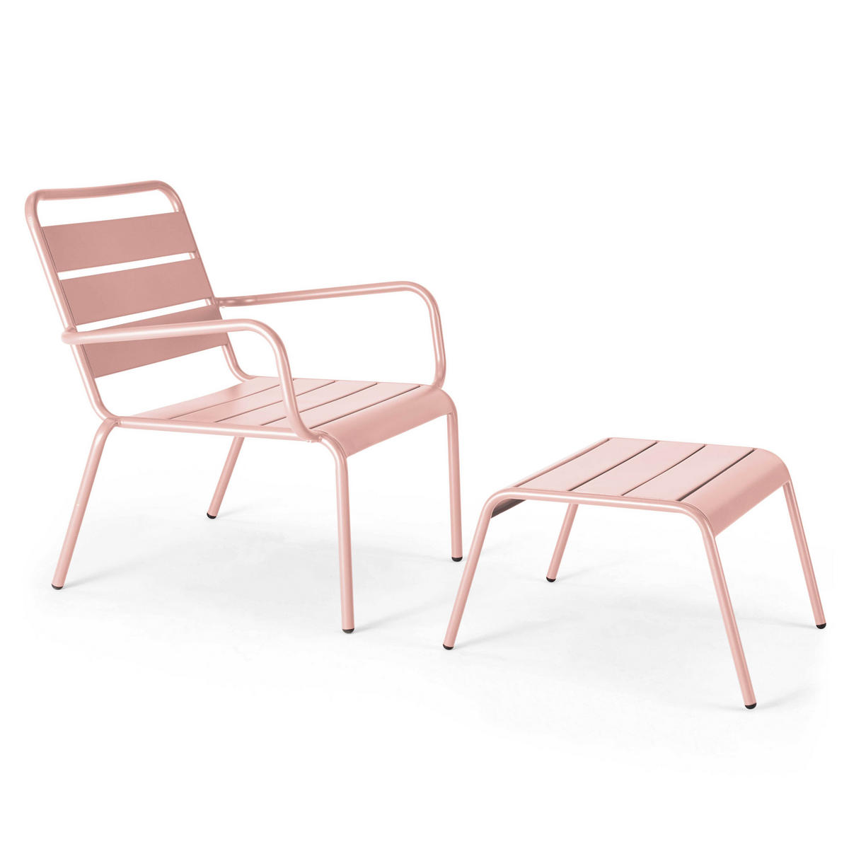 GARTENHOCKER, Rosa - Pink, Metall (44/30/40cm) - Oviala