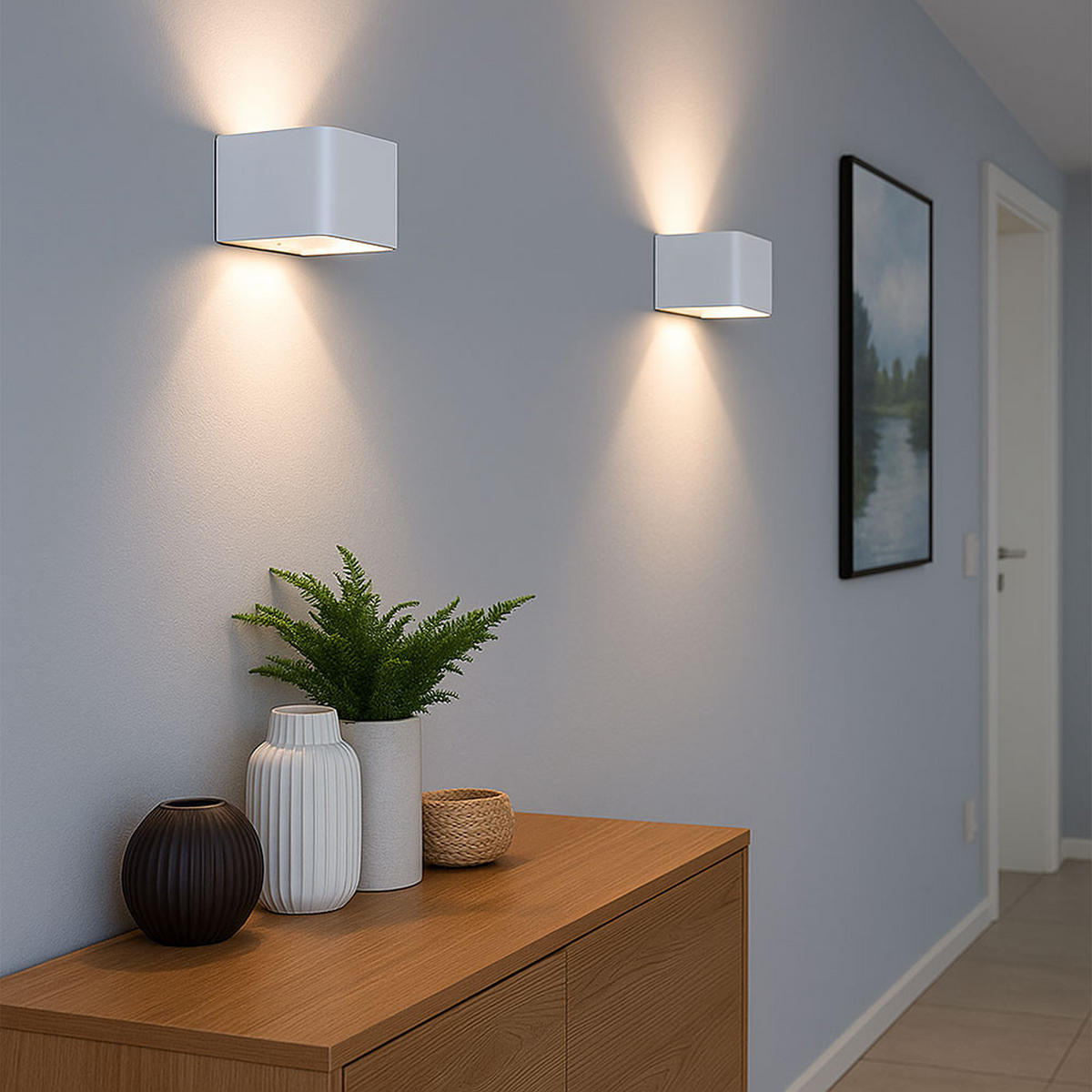 LED WANDLEUCHTE Veronika Weiß - Weiß, Metall (10.1/8/10.2cm) - Globo Lighting