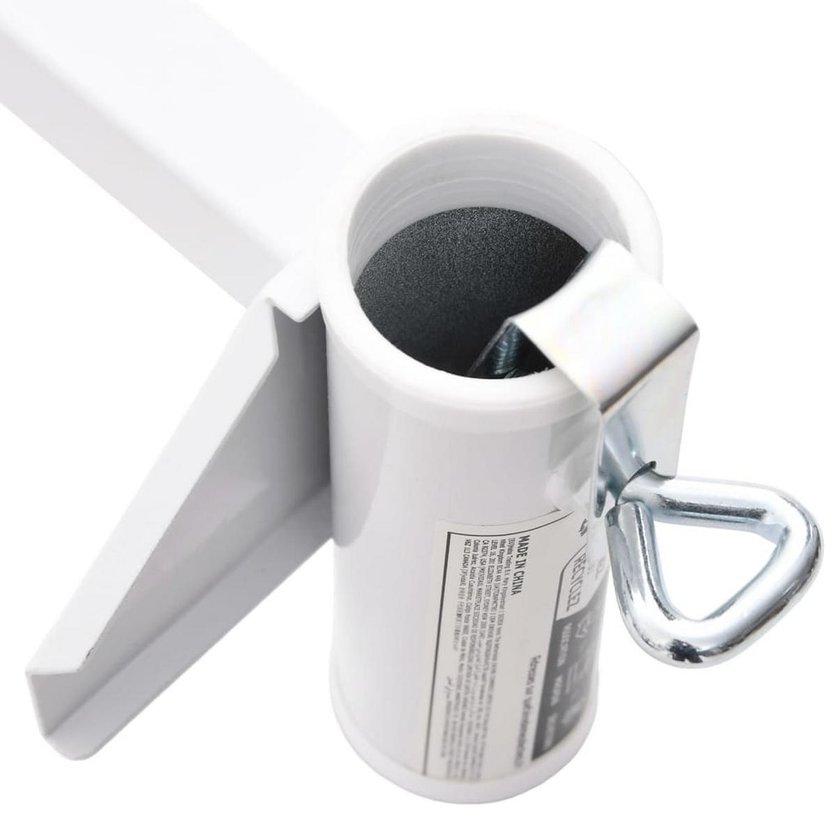 SONNENSCHIRMHALTER Für Balkon Weiss 38 Mm Stahl - Weiß, Metall (38/14cm) - vidaXL