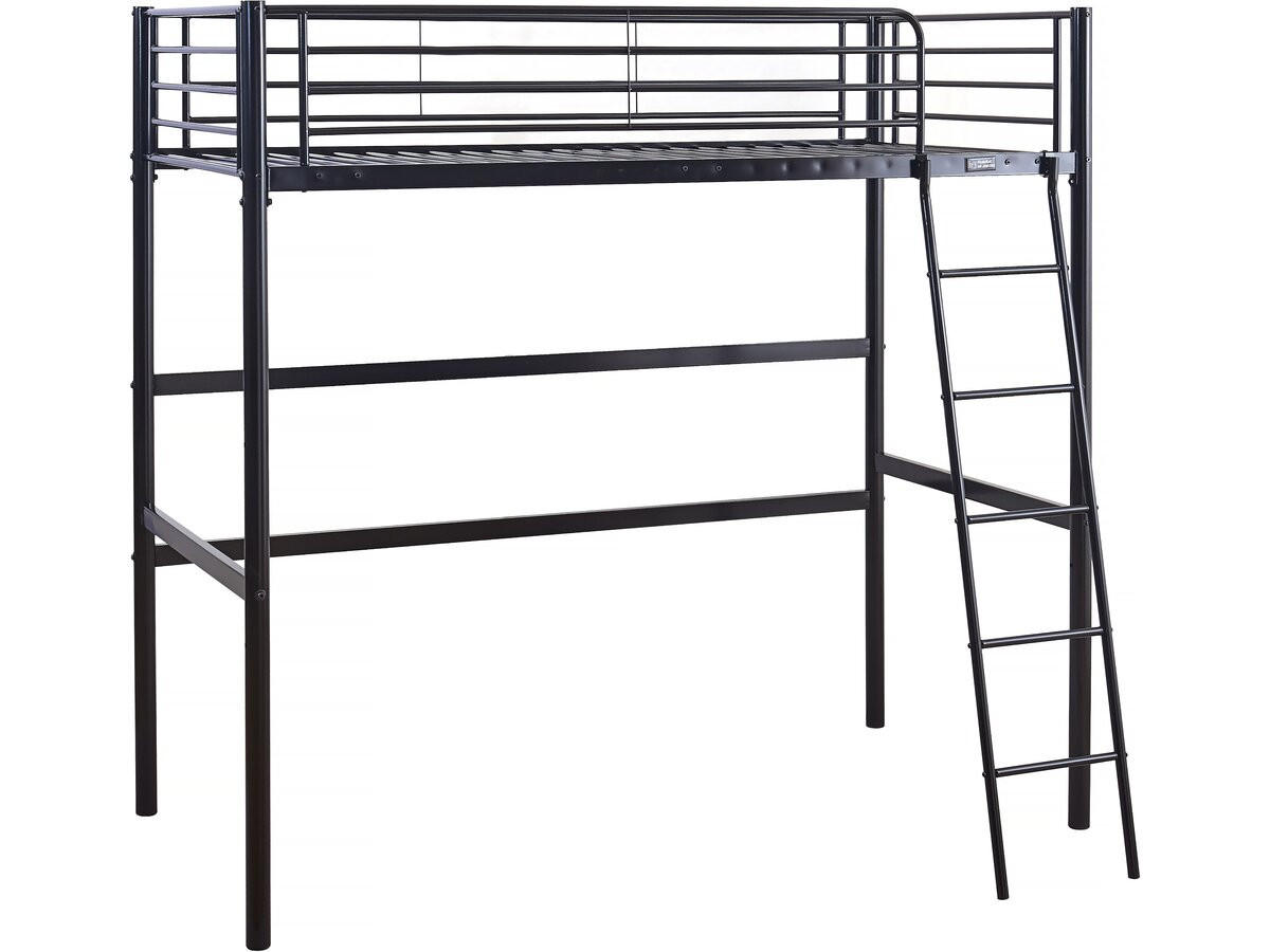 ETAGENBETT alora Schwarz - Schwarz, Metall (190/90cm) - Habitat Garten