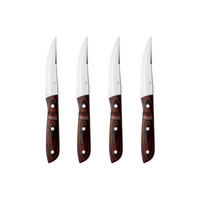 STEAKMESSER XL Old Farmer Classic 4er Set, Holzlaminat, 18/8 Edelstahl, 23.5 cm - Braun, Metall - GENSE