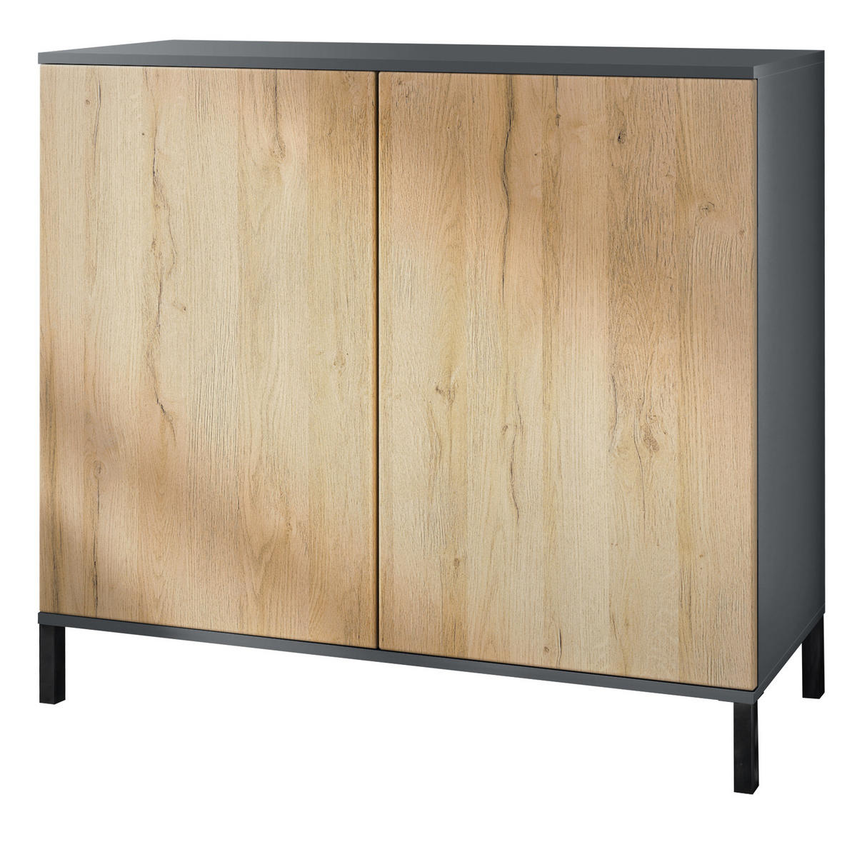 KOMMODE Skadu Eiche Natur - Eichefarben, Holzwerkstoff (92.5/83.5/35cm) - Vladon