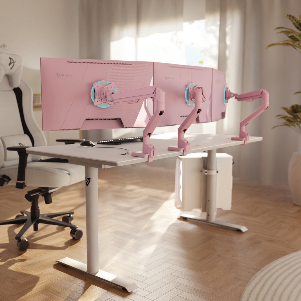 MONITORARM Alzare Neo Single Rosa - Pink, Metall (51/10/50cm) - Arozzi