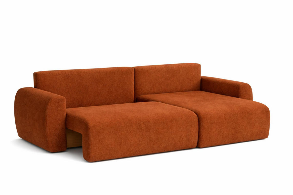 ECKSOFA Mit Schlaffunktion Ariel L, Velours, Stoff Salvador, Braun, Rechts - Braun, Holz (250/142cm) - Kaiser Möbel