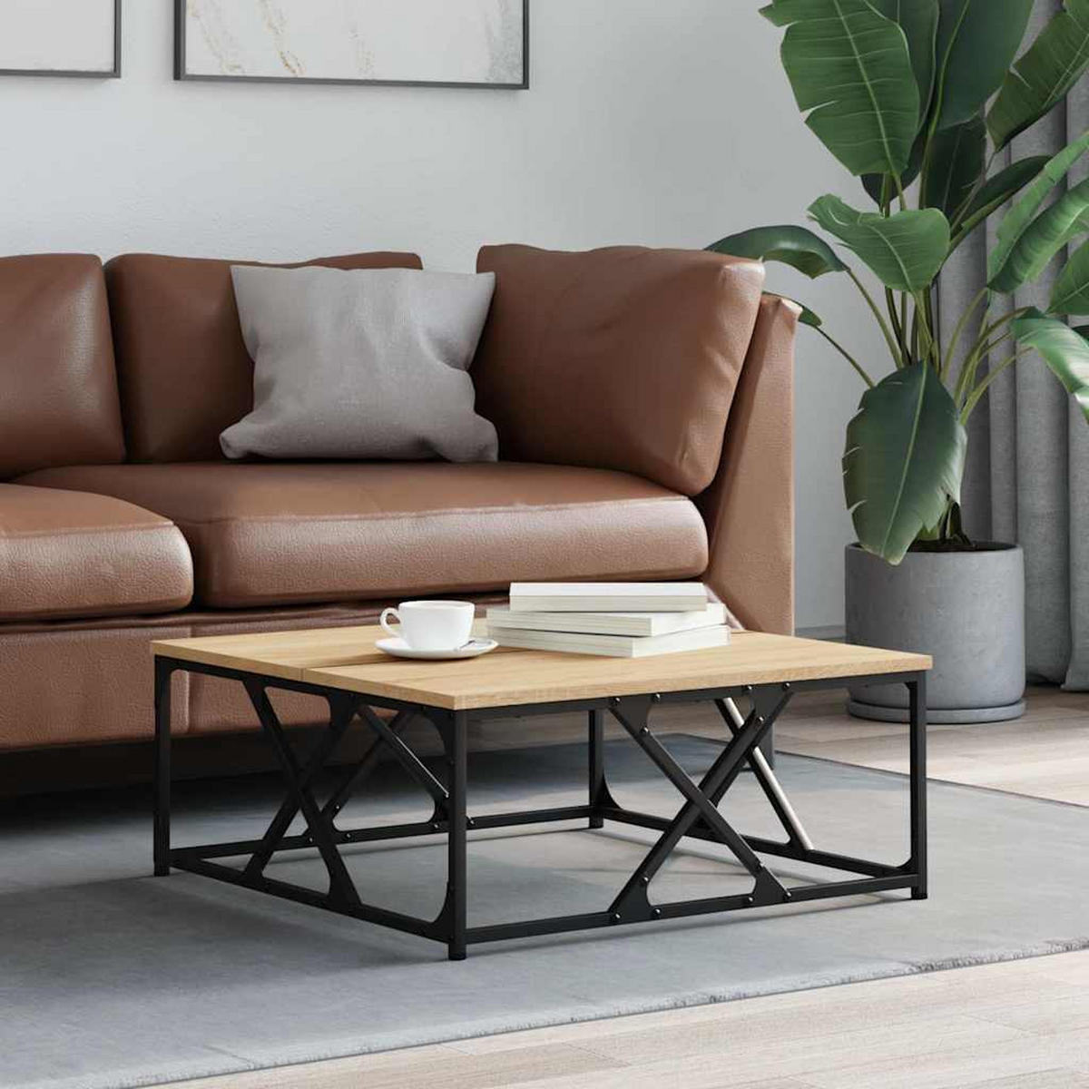 COUCHTISCH Sonoma-Eiche 70x70x30 cm Holzwerkstoff - Braun, Holzwerkstoff (70/70/30cm) - furnicato
