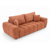 SOFA 3-Sitzer, Terrakotta - Rot, Textil (100/90/238cm) - Oviala