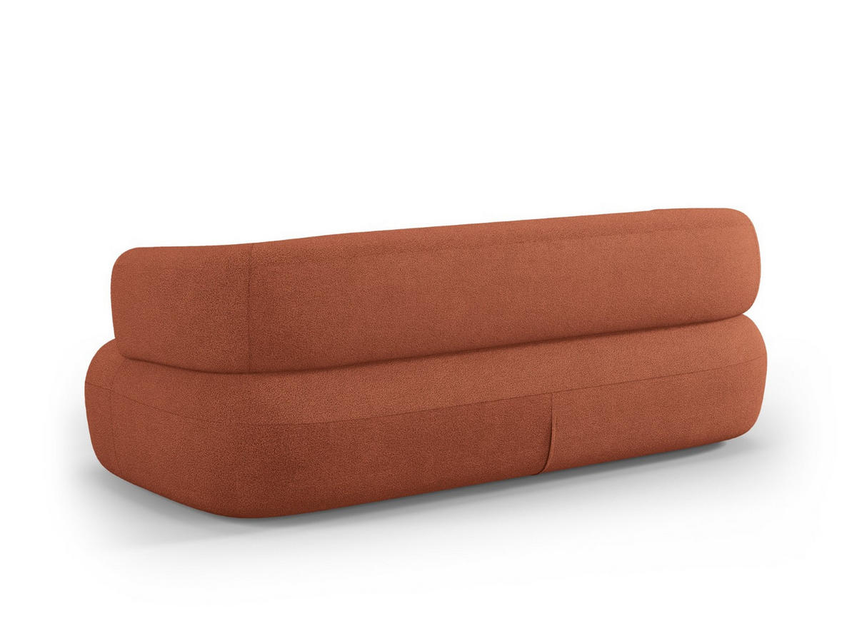 SOFA Jenny aus Boucle ziegelstein 3 Sitzplätze - Orange, Textil (90/73/178cm) - Micadoni