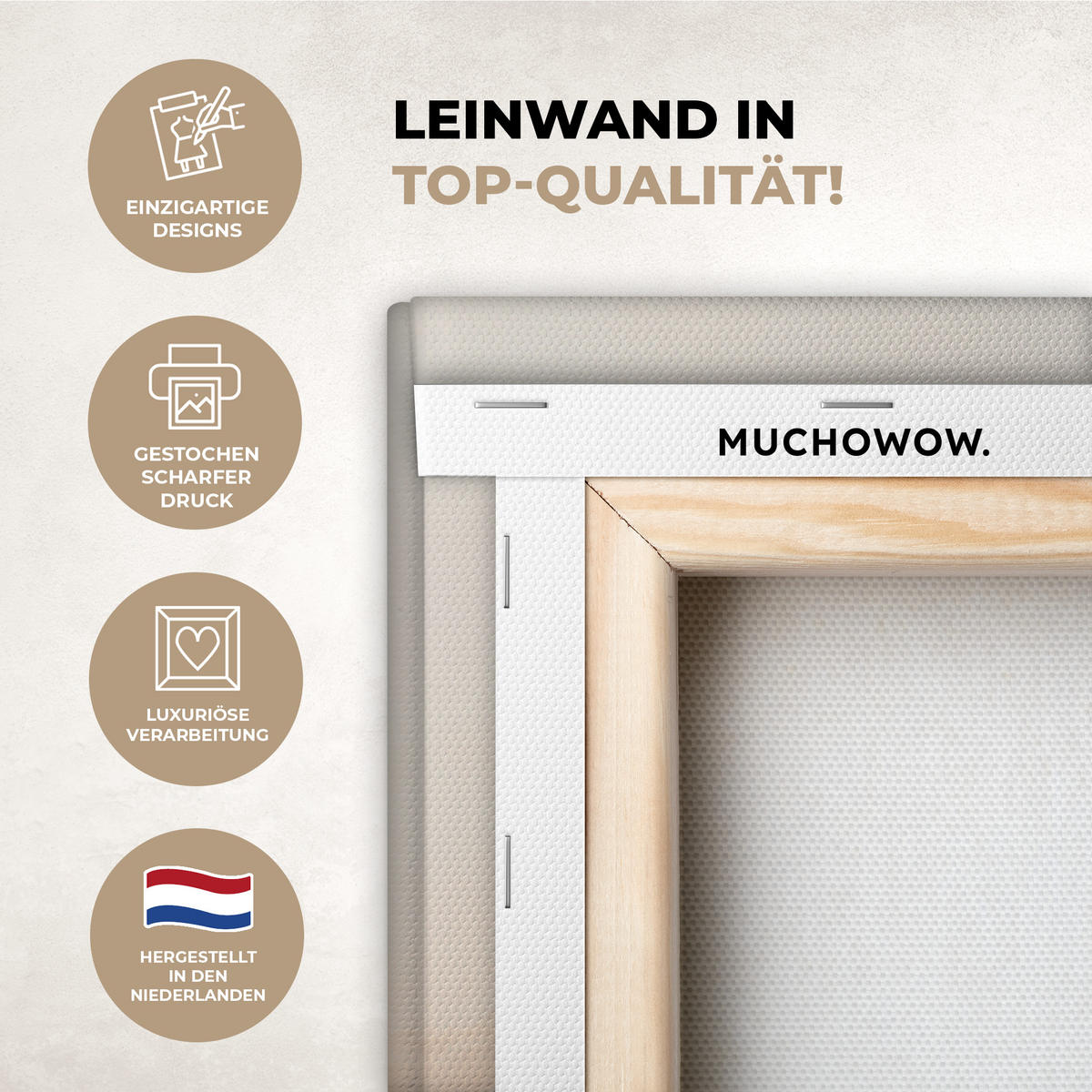 LEINWANDBILD Gras - Morgennebel - Kreuz - Christentum Deko Groß 90x140 cm - Beige, Textil (90/140cm) - MuchoWow