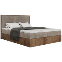 BOXBETT Loft mit Topper 140/200 Braun - Graubraun, Holzwerkstoff/Textil (140/200cm) - Bromarkt