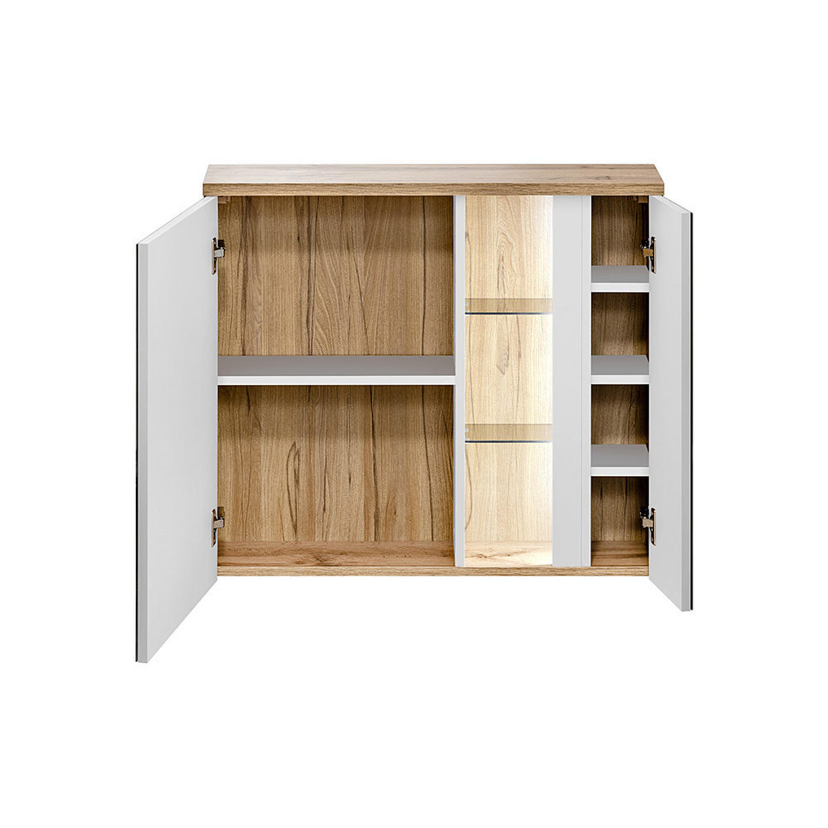 BADMÖBEL-SET 5-TLG. Bermuda-56 - Weiß, Holzwerkstoff (195/200/45cm) - Lomado