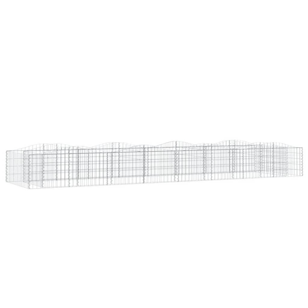 furnicato Gabionen-Hochbeet Silber 100x50x400 cm