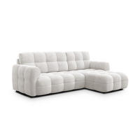 ECKSOFA MELLOW 3-Sitzer, creme - Creme/Schwarz, Holz/Textil (232/156cm) - Courtois Laville