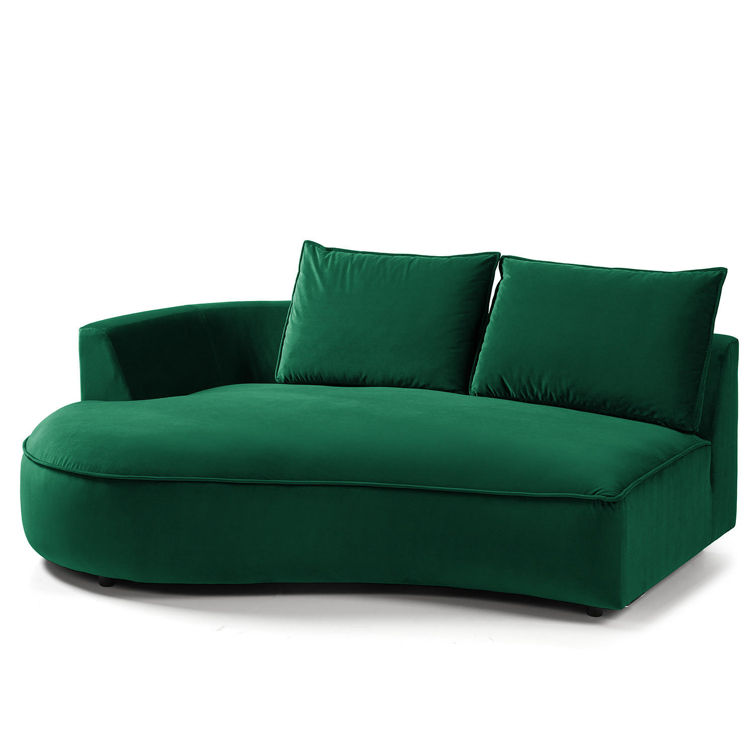 OTTOMANE - modular - Dunkelgrün/Schwarz, Kunststoff/Textil (196/82/146cm) - home24