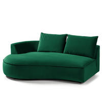 OTTOMANE - modular - Dunkelgrün/Schwarz, Kunststoff/Textil (196/82/146cm) - home24